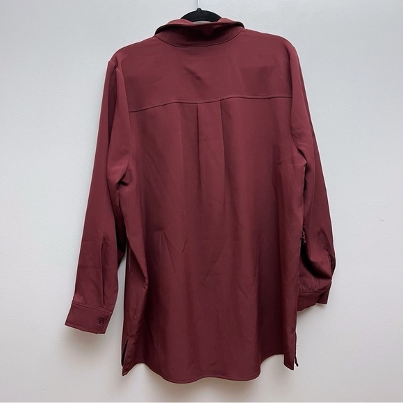 Lane Bryant Burgundy Button Down Blouse Top Women’s Size 14 NWT - Picture 10 of 10